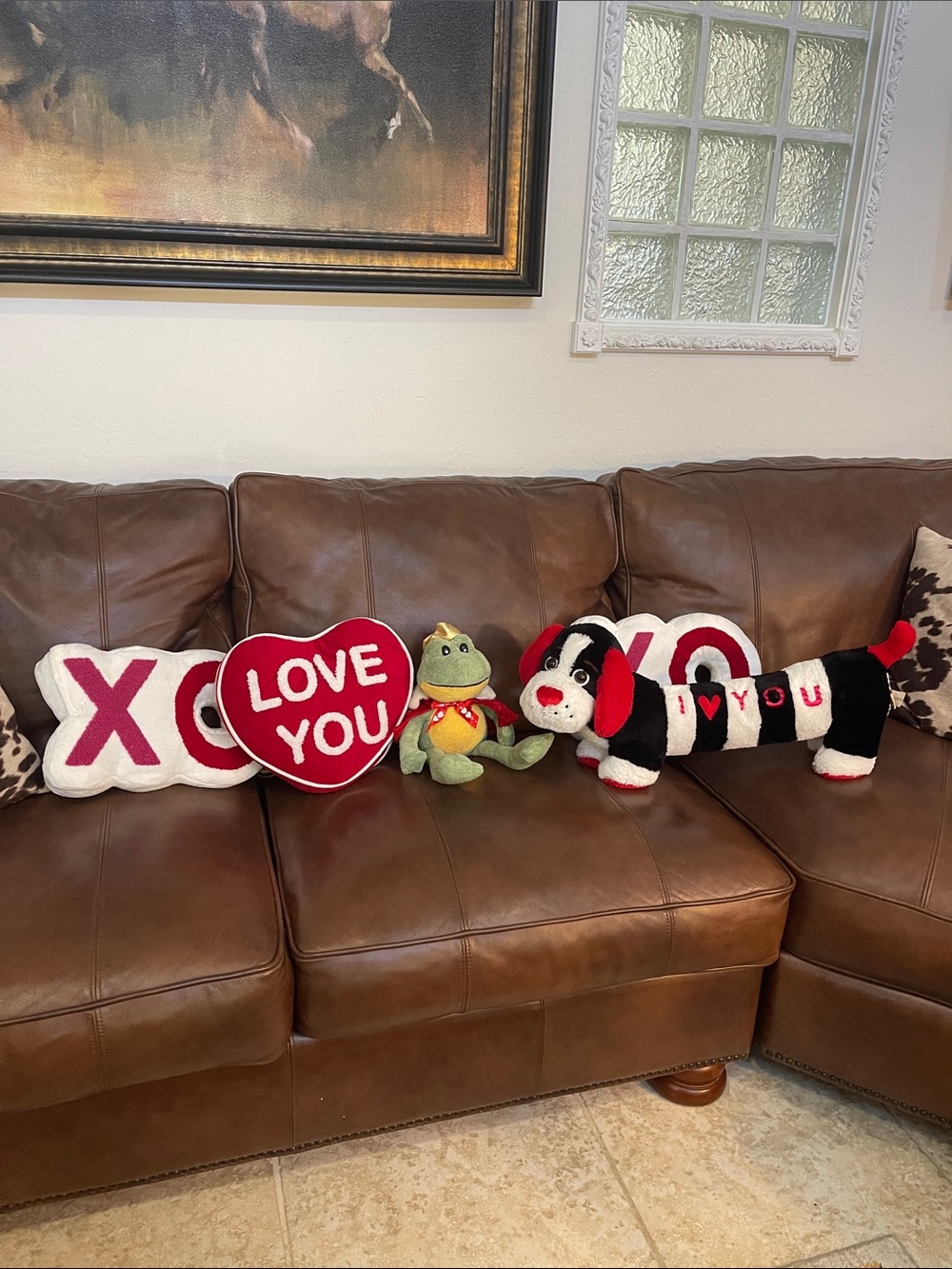 Love You Heart & XO Plush Pillow Set - Red, White, Black